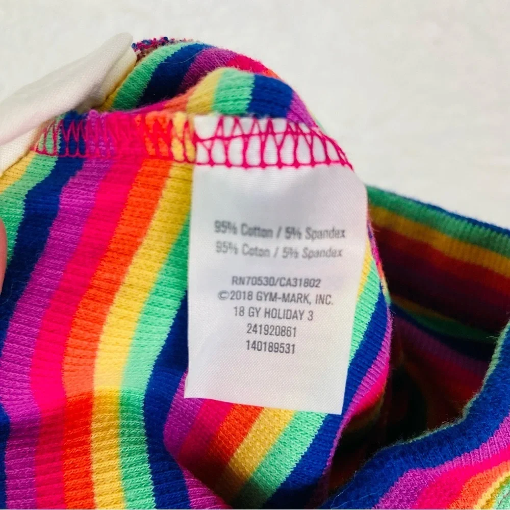 GYMBOREE rainbow Colorful Striped ribbed ruffle bottom cotton stretch Leggings
